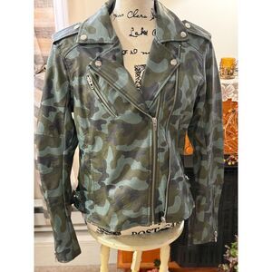 Faux Leather Camo Style Jacket Size M by Colleen Lopez NWOT Winter Wear Lined